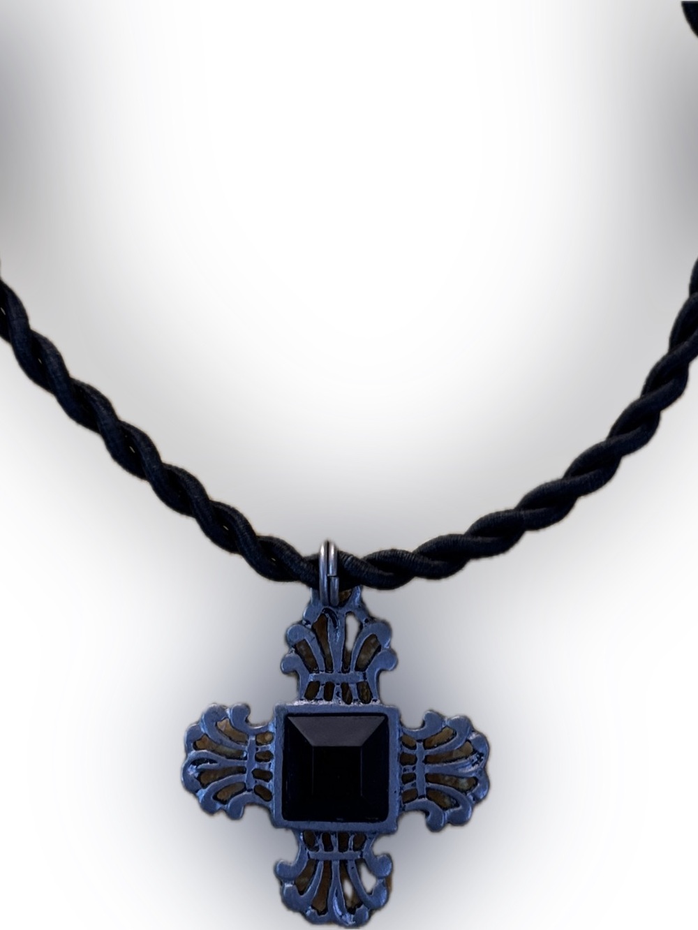 Gothic cross rope necklace